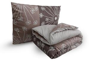 Set celoroční přikrývky 140x200 cm z dutého vlákna s polštářem 70x90 cm POLARIA, hnědá