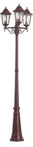 Klasická venkovní lucerna tmavě červená 220 cm 3-světla IP44 - Havana
