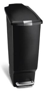 Pedálový odpadkový koš Simplehuman – 40 l, úzký, černý plast