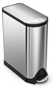 Pedálový odpadkový koš Simplehuman – 45 l, butterfly víko, kartáčovaná nerez ocel, FPP
