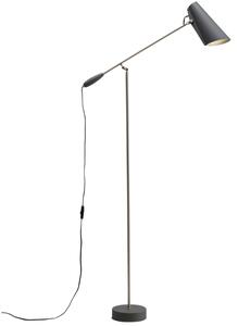 Northern Šedá kovová stojací lampa Birdy 133 cm