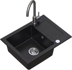 Ruvetti Minimini+ dřezy s baterií černá/ocel LP_3200-MM58440BC_W
