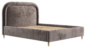 -25 % Dny MOMENTI– Maison de Rêve Hnědá čalouněná dvoulůžková postel MIJA 140 x 200 cm s úložným prostorem