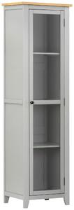 VITRÍNA, dub, borovice, šedá, čiré, přírodní barvy, 56/200/43 cm MID.YOU - Kredence a vitríny, Online Only