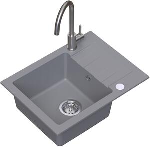 Ruvetti Minimini+ dřezy s baterií šedá/ocel LP_3200-MM58440GR_W