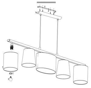 Eglo 98588 - Lustr na lanku ALMEIDA 5xE14/25W/230V