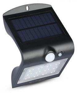 V-TAC Černé LED solární svítidlo 1,5W se světelným a pohybovým čidlem