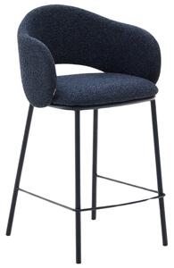 Modrá čalouněná barová židle Kave Home Maina 65 cm