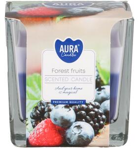 Sklo hranol 80x80 mm ~32h Forest fruits tříbarevná vonná svíčka