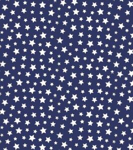 Metráž - Bavlna tisk - Hvězdičky na modré (Mini hvězdičky 3 - 10 mm)