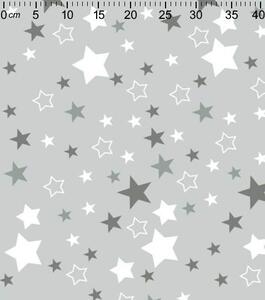 Metráž látka plenkovina jednoduchá - Hvězdičky šedé na šedé | RTex