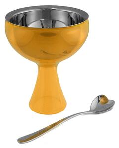 Pohár a lžička O Big Love, oranžový, prům. 12 cm - Alessi
