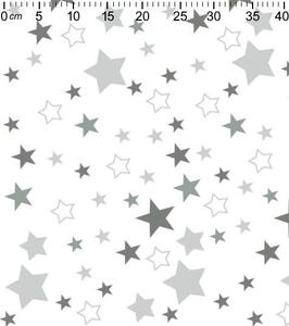 Metráž látka plenkovina jednoduchá - Hvězdičky šedé na bílé | RTex