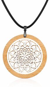 AMADEA Dřevěný přívěsek z masivního dřeva kulatý s vkladem - mandala, 6,5 cm