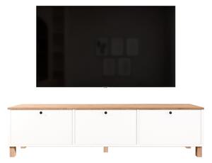 TV stolek/skříňka Nordla 6 (bílá + dub). Akce -22%