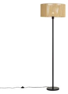Simplo Floor Lamp: Black Frame with Beige Paper Rope Shade (50/50/25)