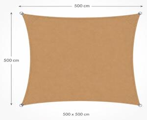 Stínící plachta celta čtverec 5x5m 10189 písková 200g/m