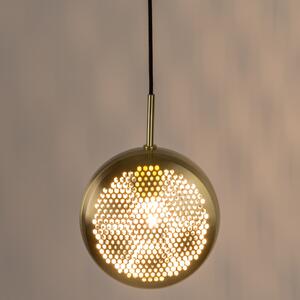 Mosazné závěsné světlo lampa ZUIVER GRINGO FLAT 22,5 cm
