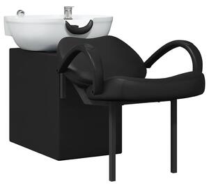 Křeslo na šampon Černá a bílá 136 x 60 x 92 cm PVC