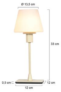 Steinhauer Stolní lampa Ancilla, krémová, výška 33 cm, kov, sklo, E14, Krémová / jantar, Obývací pokoj / jídelna, kov