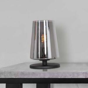Steinhauer Stolní lampa Ancilla, černá/kouřová, 26 cm, kov, sklo, E27, Černá, Obývací pokoj / jídelna, kov