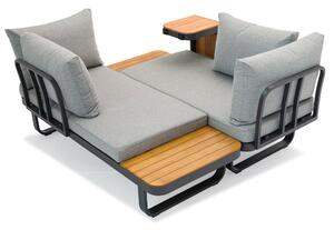 Zahradní set – hliníková variabilní sestava Samos 6 pro 2-4 osoby s akácií 175x140cm