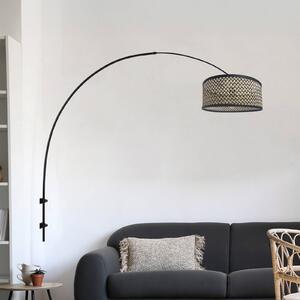 Steinhauer Nástěnné světlo Sparkled Light, černé/pletenina černá a dřevo, Černá, Obývací pokoj / jídelna, kov