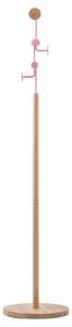 Gazzda Růžový dubový věšák Hook 170 cm