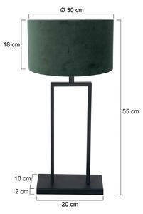 Steinhauer Stolní lampa Stang 3862ZW, černá/zelený velur, výška 55 cm, Černá, Obývací pokoj / jídelna, kov