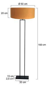Steinhauer Stojací lampa Stang, černá/zlatý velur, výška 160 cm, E27, Černá, Obývací pokoj / jídelna, kov, Moderní