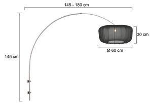 Steinhauer Nástěnné světlo Sparkled Light 4403ST, ocel/černý nylon, E27, Hliník / šedá / zinek, Obývací pokoj / jídelna, kov, Moderní