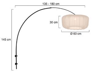 Steinhauer Nástěnné světlo Sparkled Light 4409ZW, černé/krémový nylon, E27, Černá, Obývací pokoj / jídelna, kov, Moderní