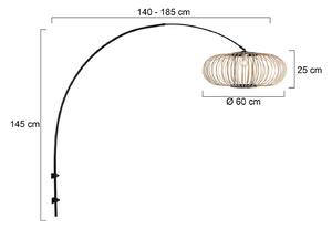 Steinhauer Nástěnné světlo Sparkled Light 4408ZW černé/bambus přírodní, E27, Černá, Obývací pokoj / jídelna, kov