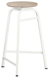 Northern Dubová barová židle Treble 65 cm s bílou podnoží