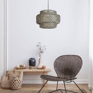 Steinhauer Závěsné světlo Sparkled Light 4478ZW, bambusové pletivo, Ø 53 cm, stmívatelný, Černá, Obývací pokoj / jídelna, Bambus