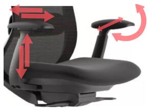Kancelářská ergonomická židle BESSEL s podhlavníkem — síť, černý plast, nosnost 120 kg, černá