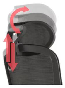 Kancelářská ergonomická židle BESSEL s podhlavníkem — síť, černý plast, nosnost 120 kg, černá