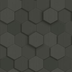 Vliesová tapeta na zeď, černá, hexagony, 347854, 3D Reflections, Origin