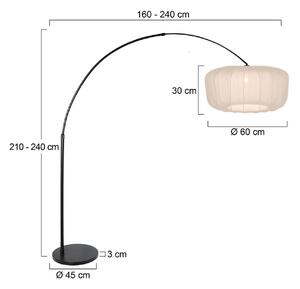 Steinhauer Stojací lampa Sparkled Light, černá/krémový nylon, 240 cm, Černá, Obývací pokoj / jídelna, kov, Moderní