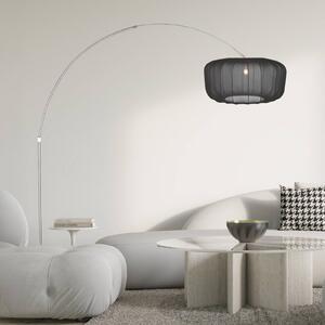 Steinhauer Stojací lampa Sparkled Light, ocel/černý nylon, 240 cm, Hliník / šedá / zinek, Obývací pokoj / jídelna, kov, Moderní