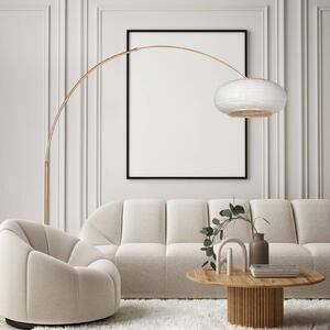 Steinhauer Stojací lampa Sparkled Light v bronzové barvě s šedým plátěným potahem, 240 cm, Bronz / starožitná mosaz, Obývací pokoj / jídelna, kov
