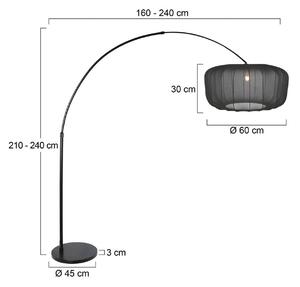 Steinhauer Stojací lampa Sparkled Light, černá/černý nylon, 240 cm, Černá, Obývací pokoj / jídelna, kov, Moderní
