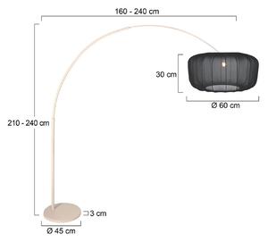 Steinhauer Stojací lampa Sparkled Light, krémová/černý nylon, 240 cm, Krémová / jantar, Obývací pokoj / jídelna, kov, Moderní