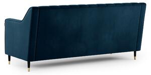 Velurová sedací souprava Čalouněná Granátově modrá Ozdobné nožky MOVERNA