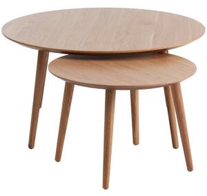 Set dvou dubových konferenčních stolků Unique Furniture Adda 58/88 cm