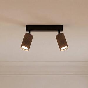 TK Lighting Stropní bodové světlo Tune, 2 žárovky, hnědé, kovové, délka 44 cm, stmívatelný, Hnědá / rez, Obývací pokoj / jídelna, Hliník