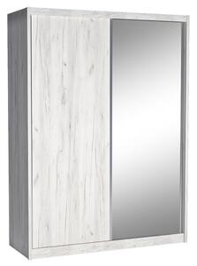 Šatní skříň MACI II | 180 cm | se zrcadlem | kraft bílý