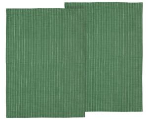 Södahl Sada dvou zelených bavlněných utěrek Stripes 70 x 50 cm
