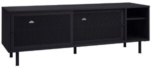 Černý kovový TV stolek Unique Furniture Veep 160 x 45 cm