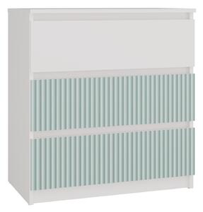 Komoda Malva 3 zásuvky Arteso - bílá/zelená